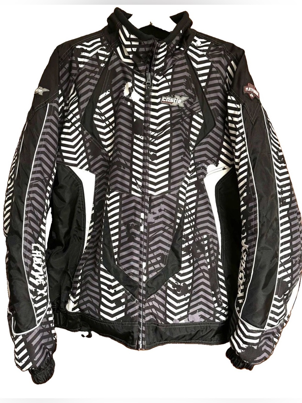 Castle X Platform XXL Snowmobile Jacket Insulated Racing Black White